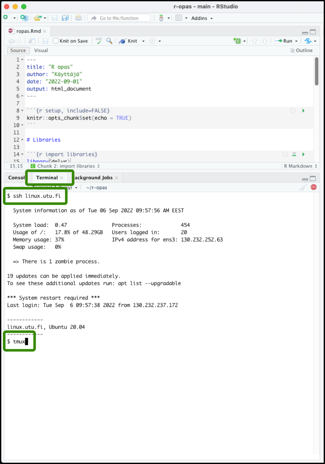 SSH-yhteys Linux-serverille SSH-yhteyttä käyttäen